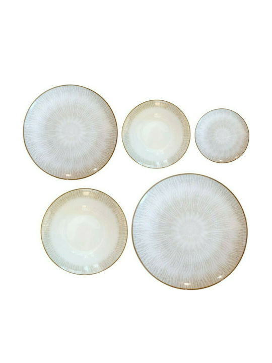 Cryspo Trio Soleil Σερβίτσιο Πιάτων από Πορσελάνη Μπεζ 20τμχ